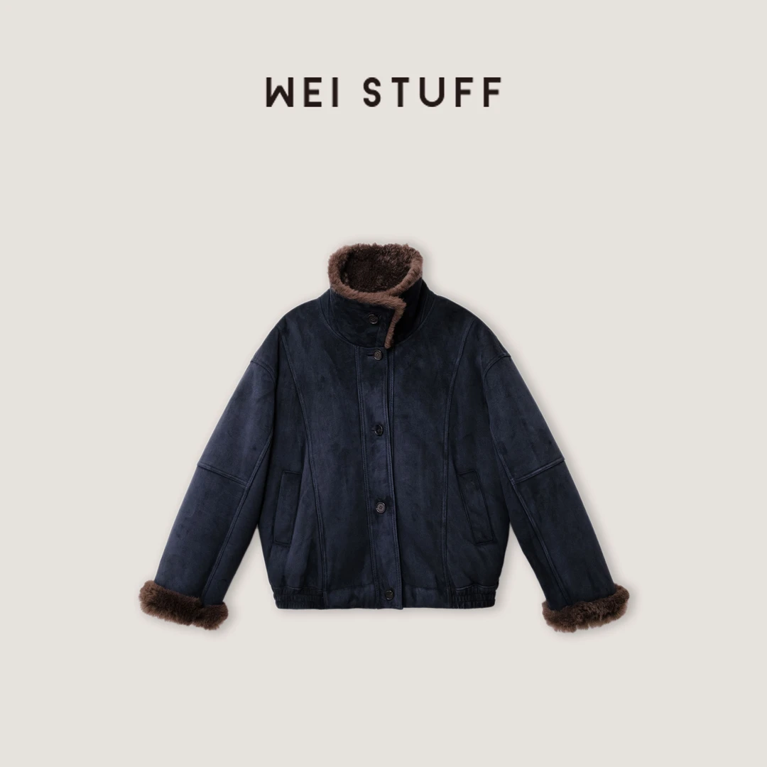 WEI STUFF“贝拉"土耳其进口绒面皮毛一体天然皮草外套 10698.