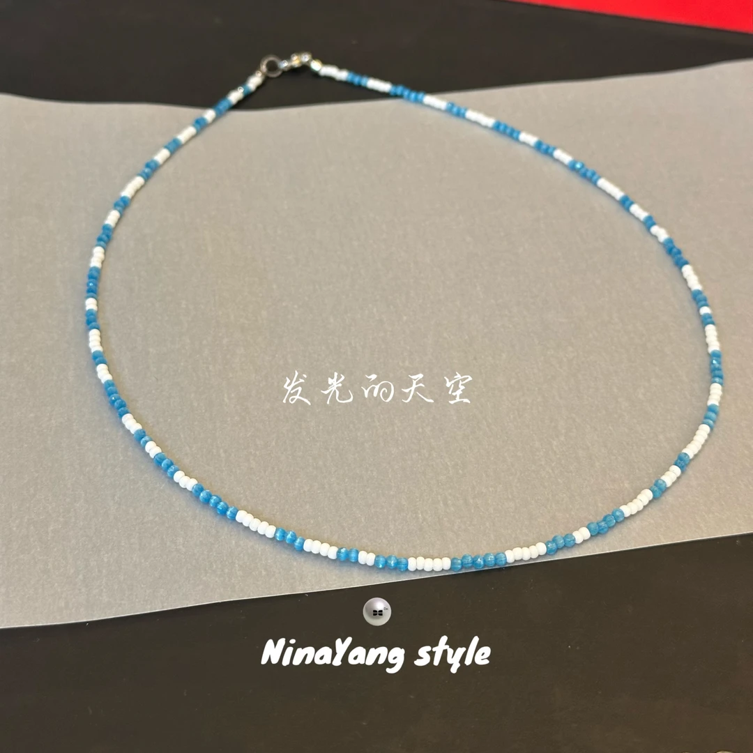 雲涌之丽 钛钢仿水晶项链 【发光的天空】DMN0833