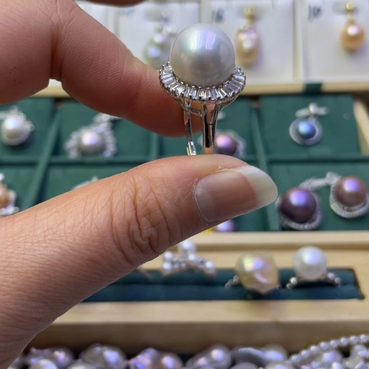 淡水珍珠戒指合金