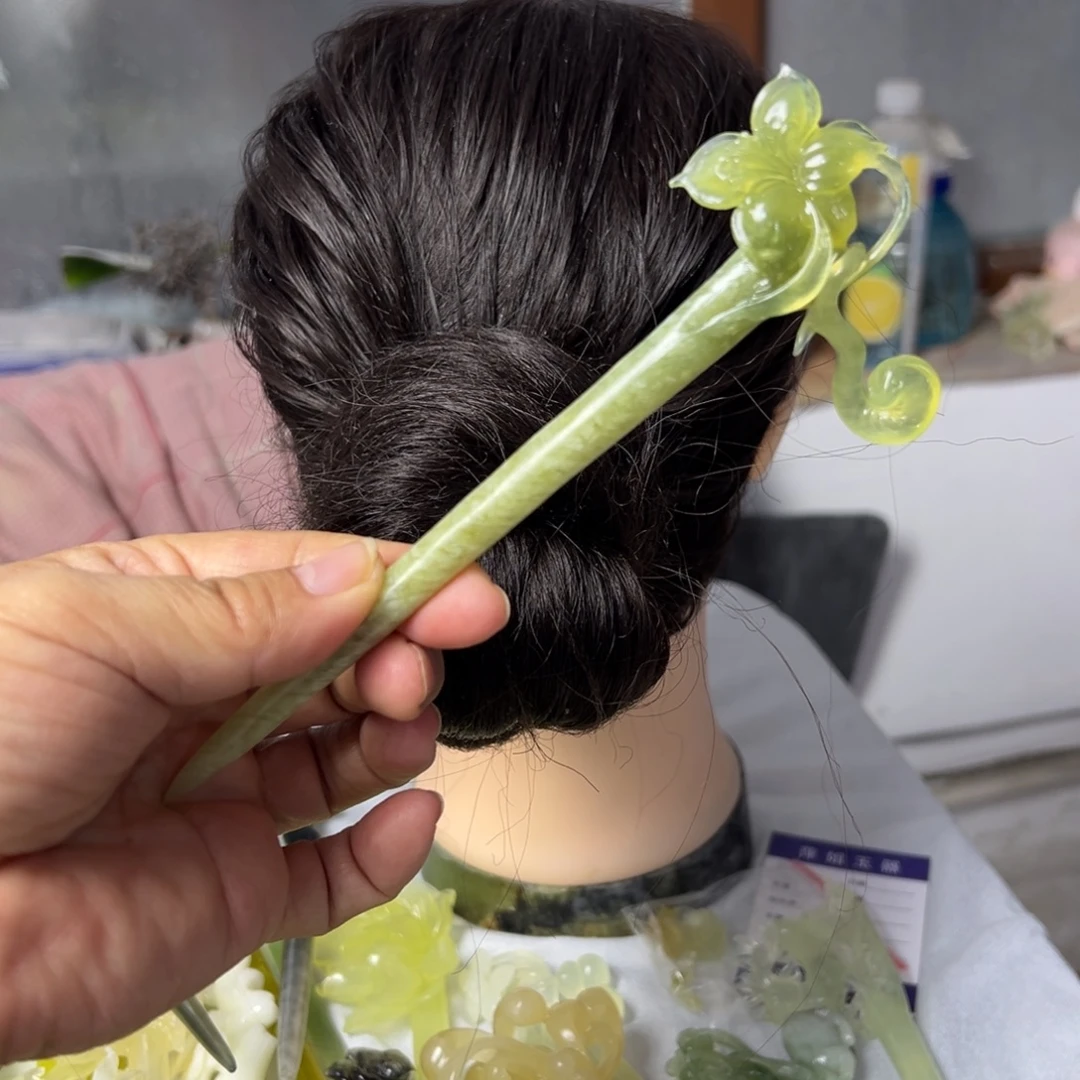 蛇纹石玉未镶嵌发饰