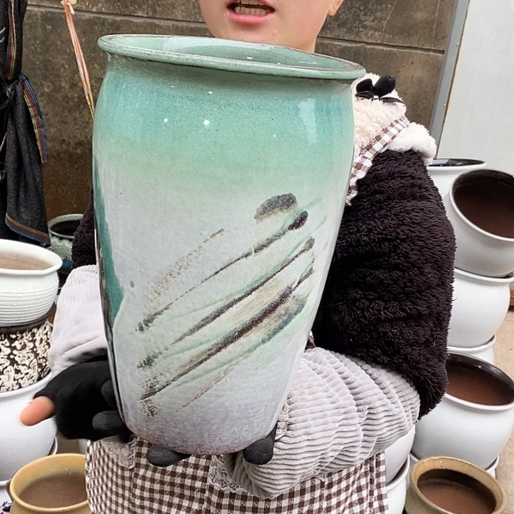 紫砂花盆瑕疵口20高31