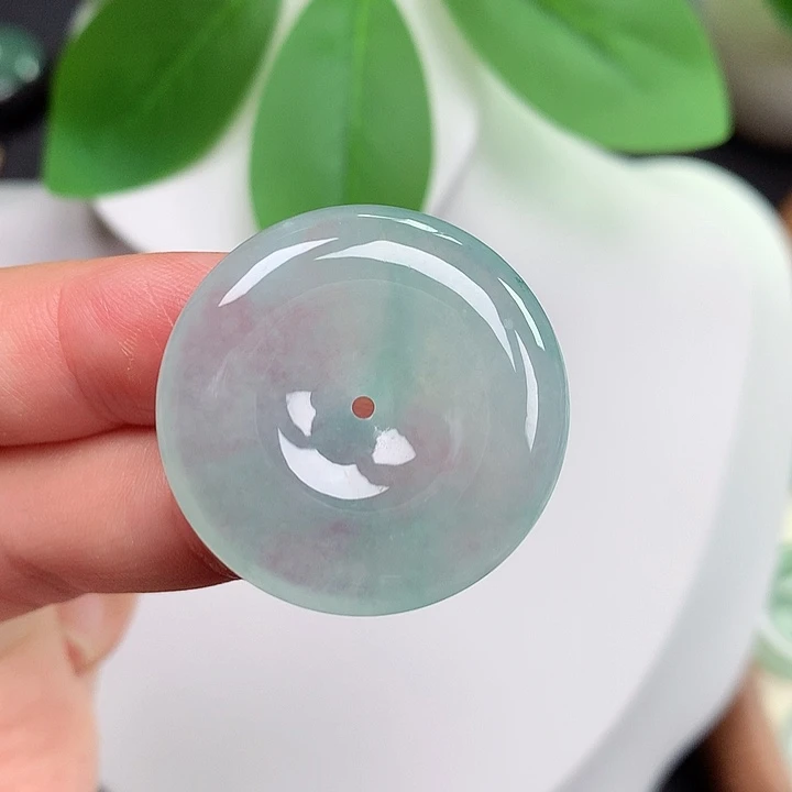 翡翠未镶嵌颈饰平安扣 28.9x5.8mm