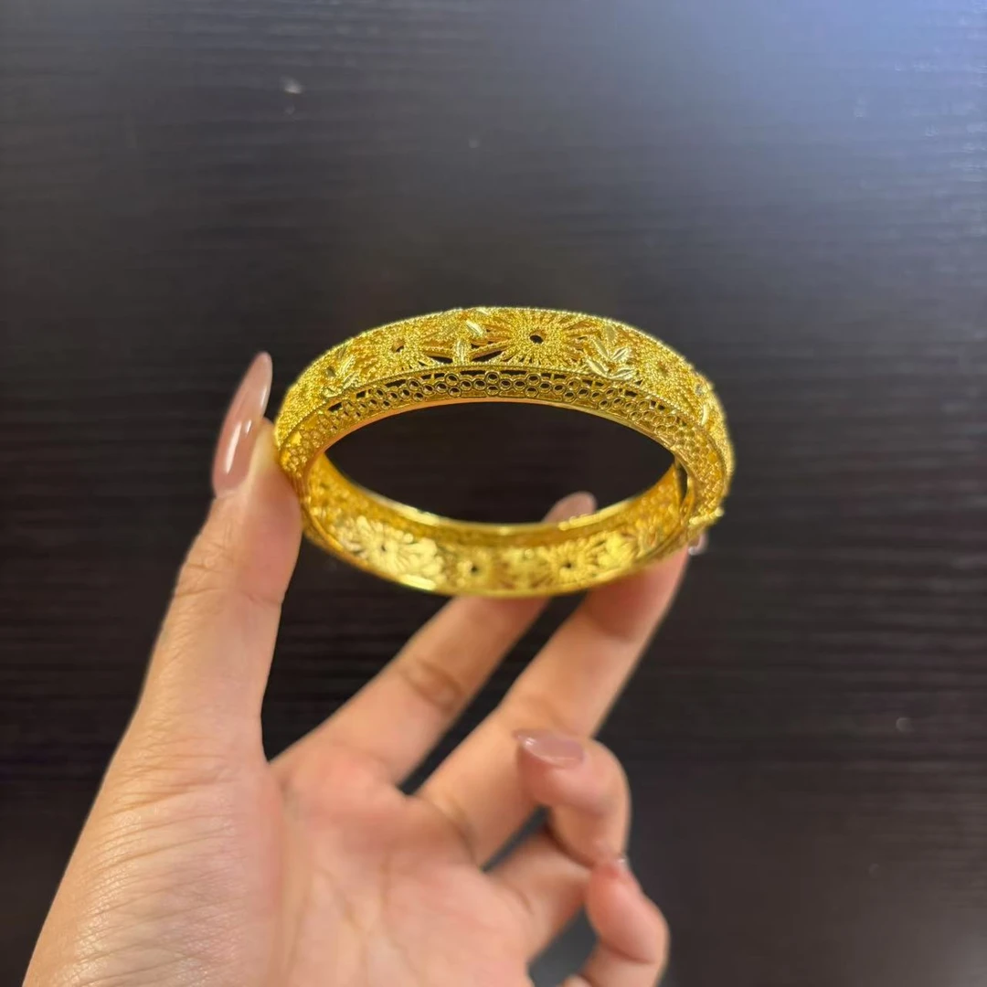 A36-中缅贸易花朵花丝手镯