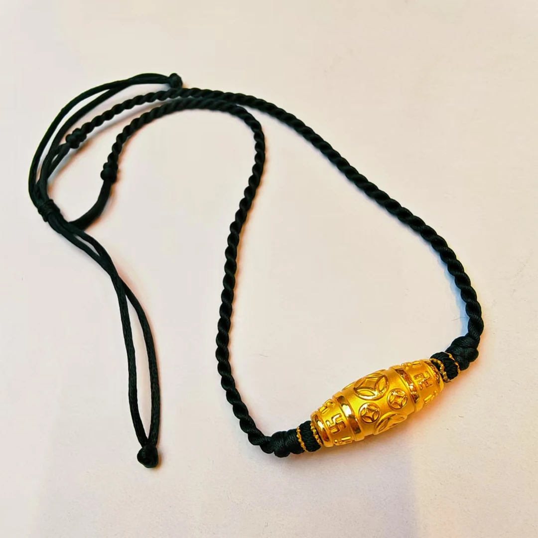 185#足金999黄金 5D硬金黄金钱币转运珠钱多多转运珠