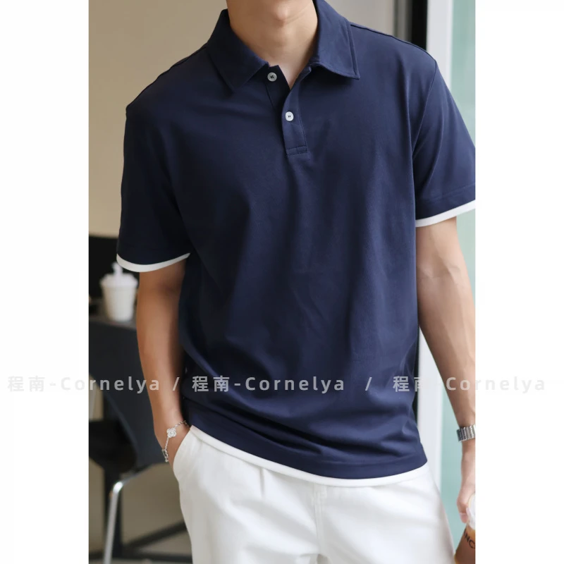 C / Cornelya 极简通勤‘ INS假两件撞色百搭透气休闲POLO短袖T恤