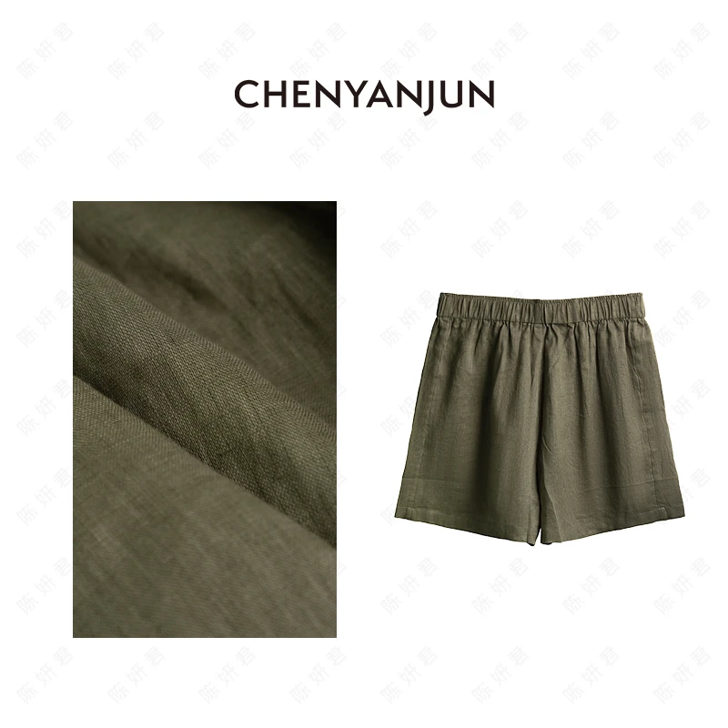 【一喜推荐】CHENYANJUN慵懒风松弛感亚麻短裤 CYJ-JJ130-3035
