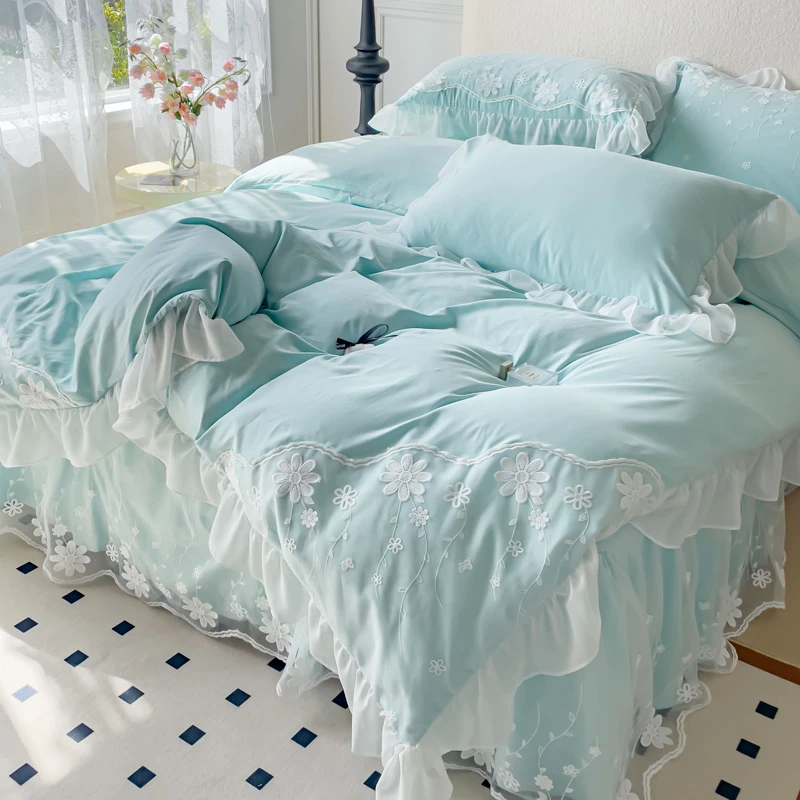 路约威格新款全棉锦棉蕾丝款系列公主风花舞系列四件套可四件套