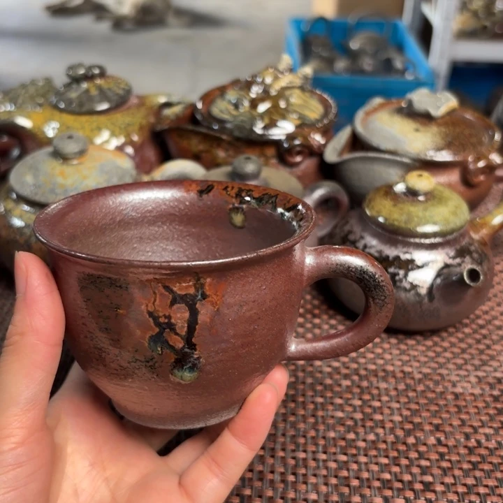 茶杯紫砂不规整杯230