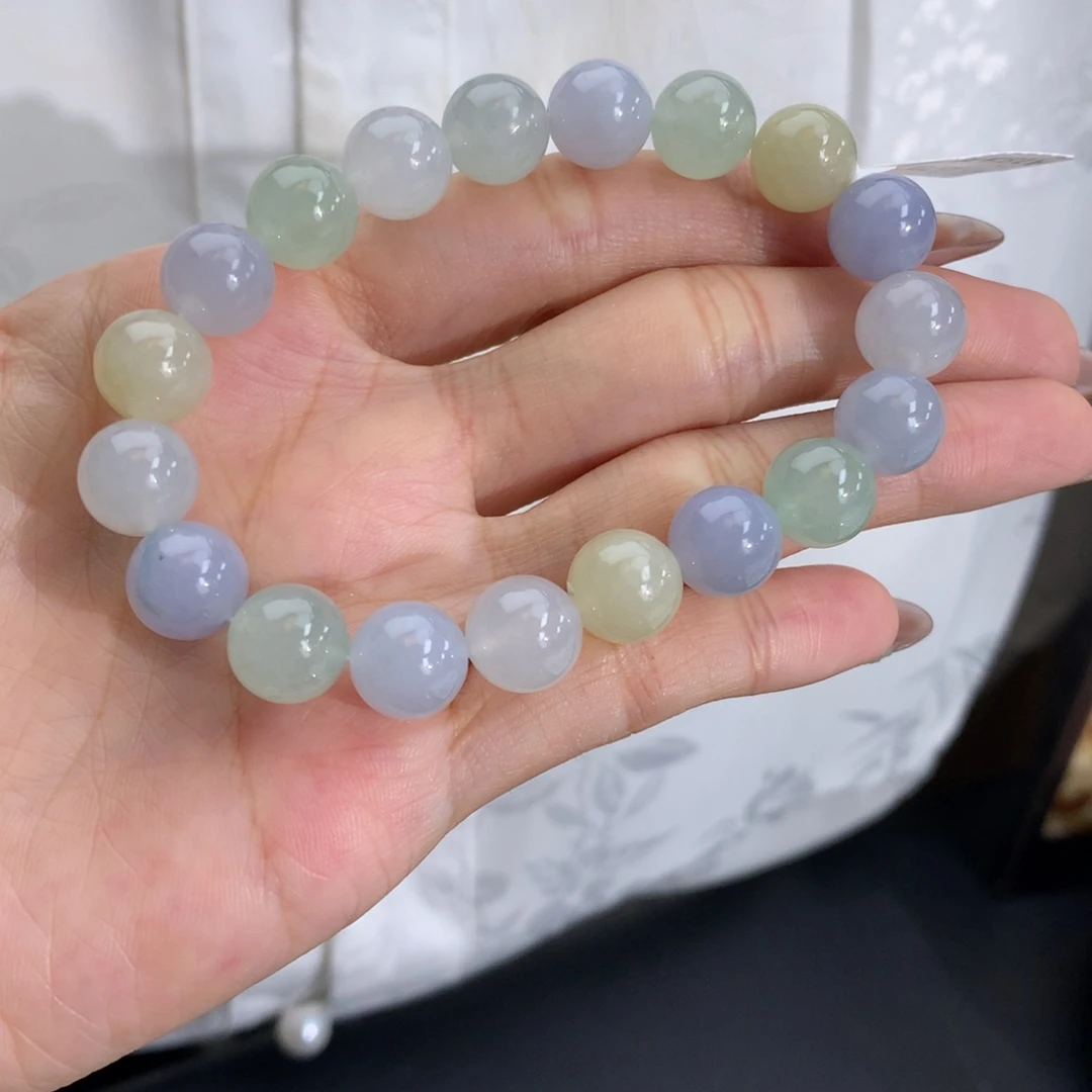 翡翠未镶嵌手串卡10冰胶马卡龙手串