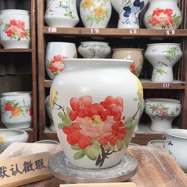 摆件高26口18.5牡丹新款陶瓷陶瓷