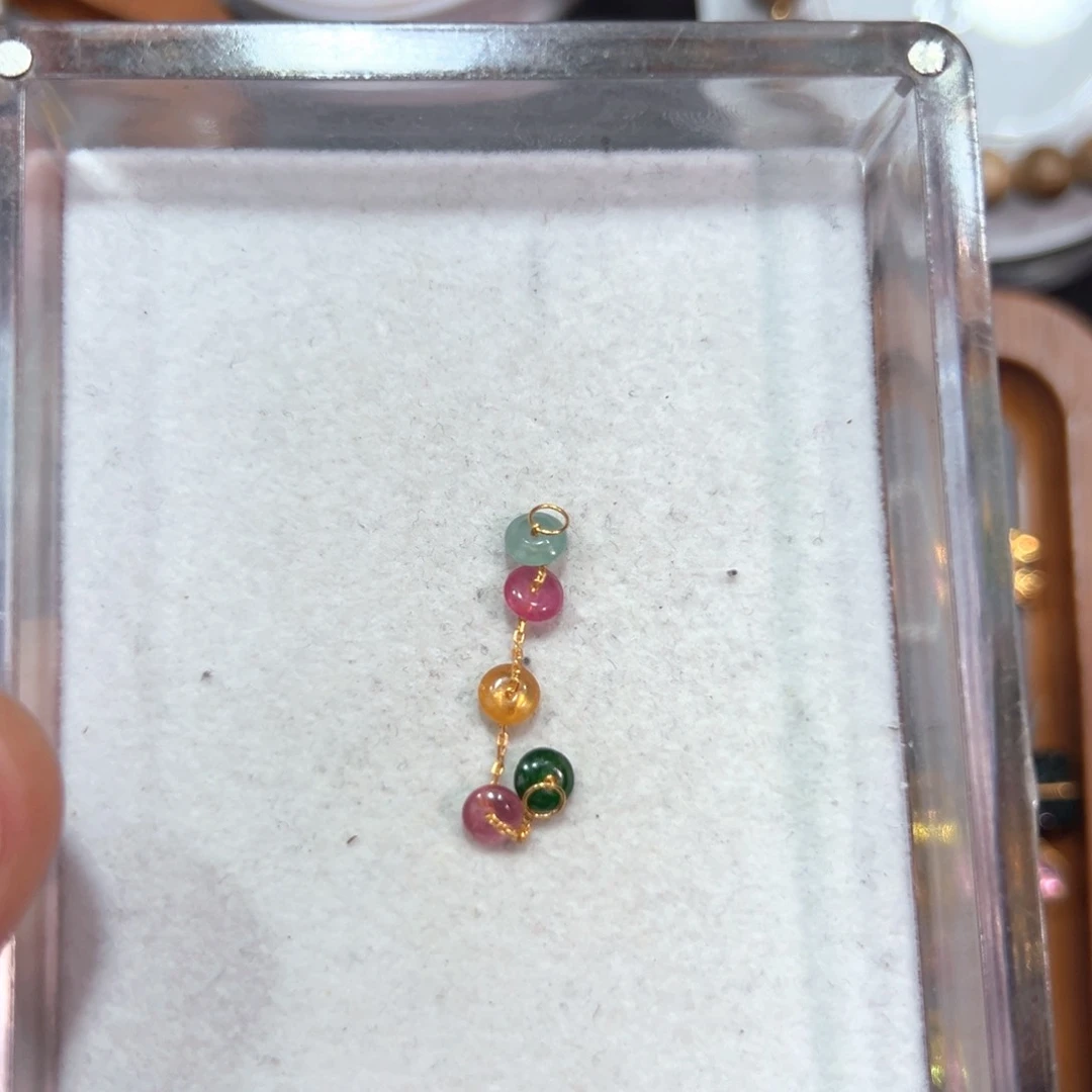 碧玺定制款18K金镶嵌冬*?碧玺延长链