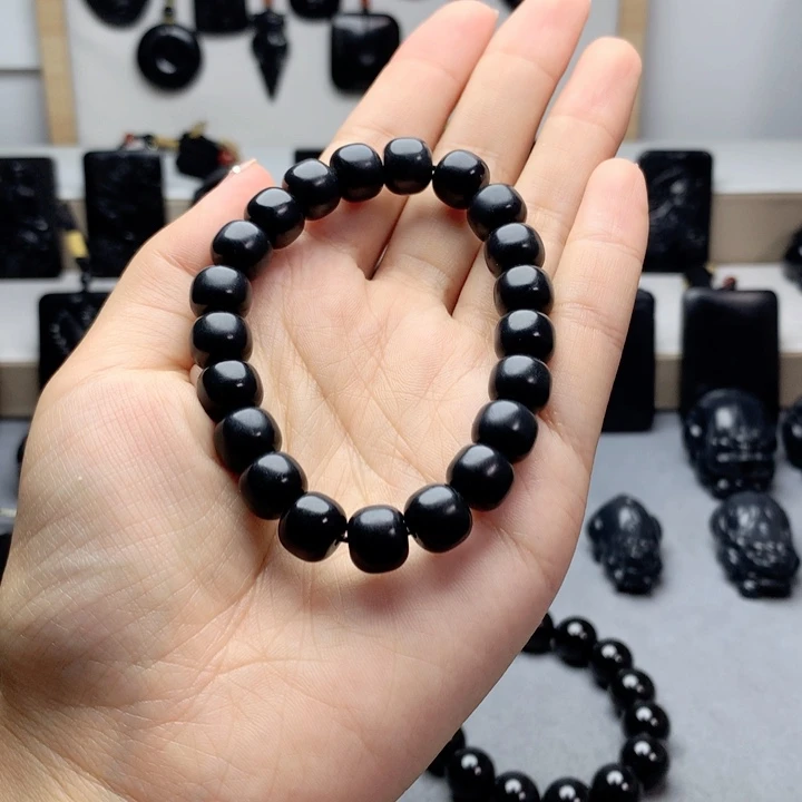 手串未镶嵌和田玉（墨玉）特价10mm