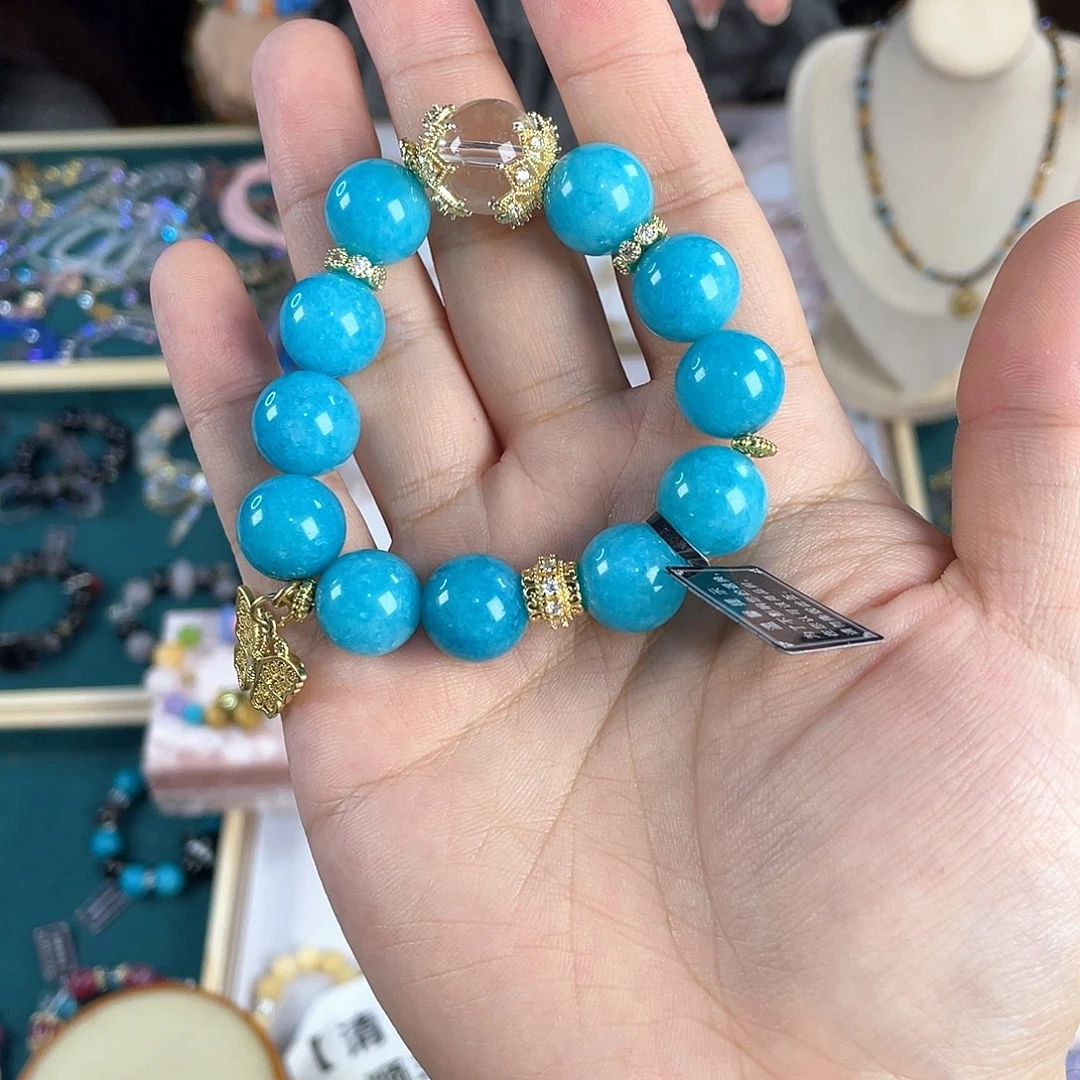 水晶手链银S925镀金镶嵌