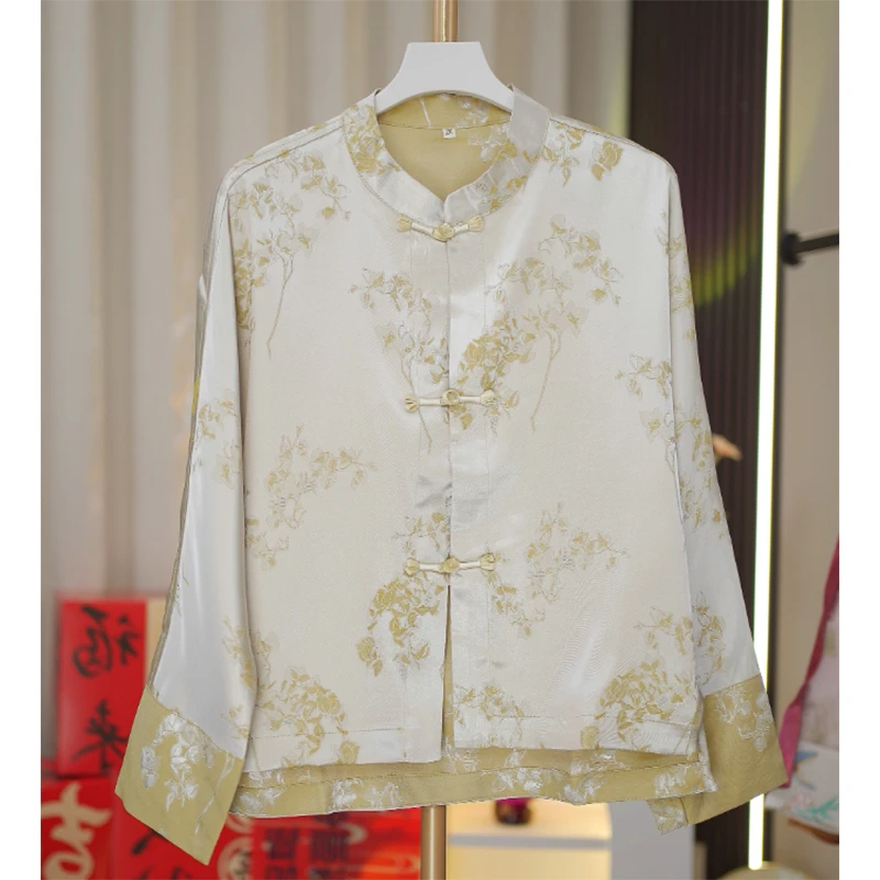 浮光锦大花-新中式国风女显瘦宽松上衣外套