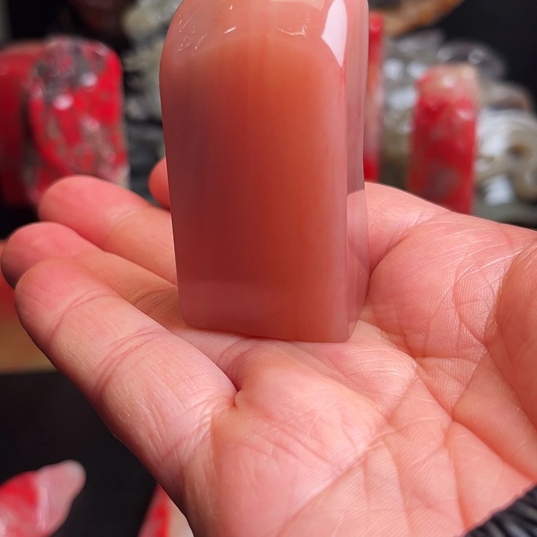 巴林石印石巴林精品粉冻章