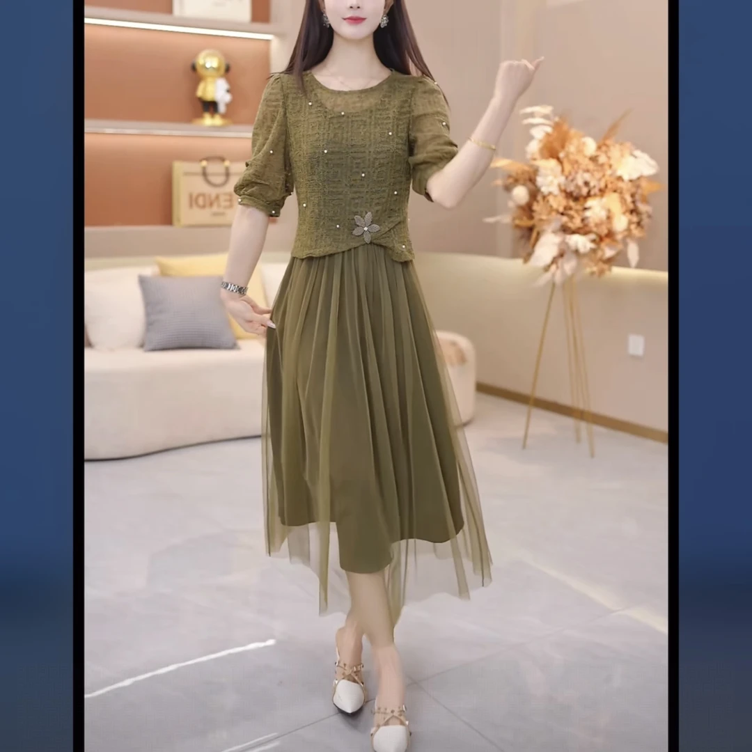【上衣+连衣裙】SJYH2868早秋新款套装时尚优雅减龄洋气两件套裙