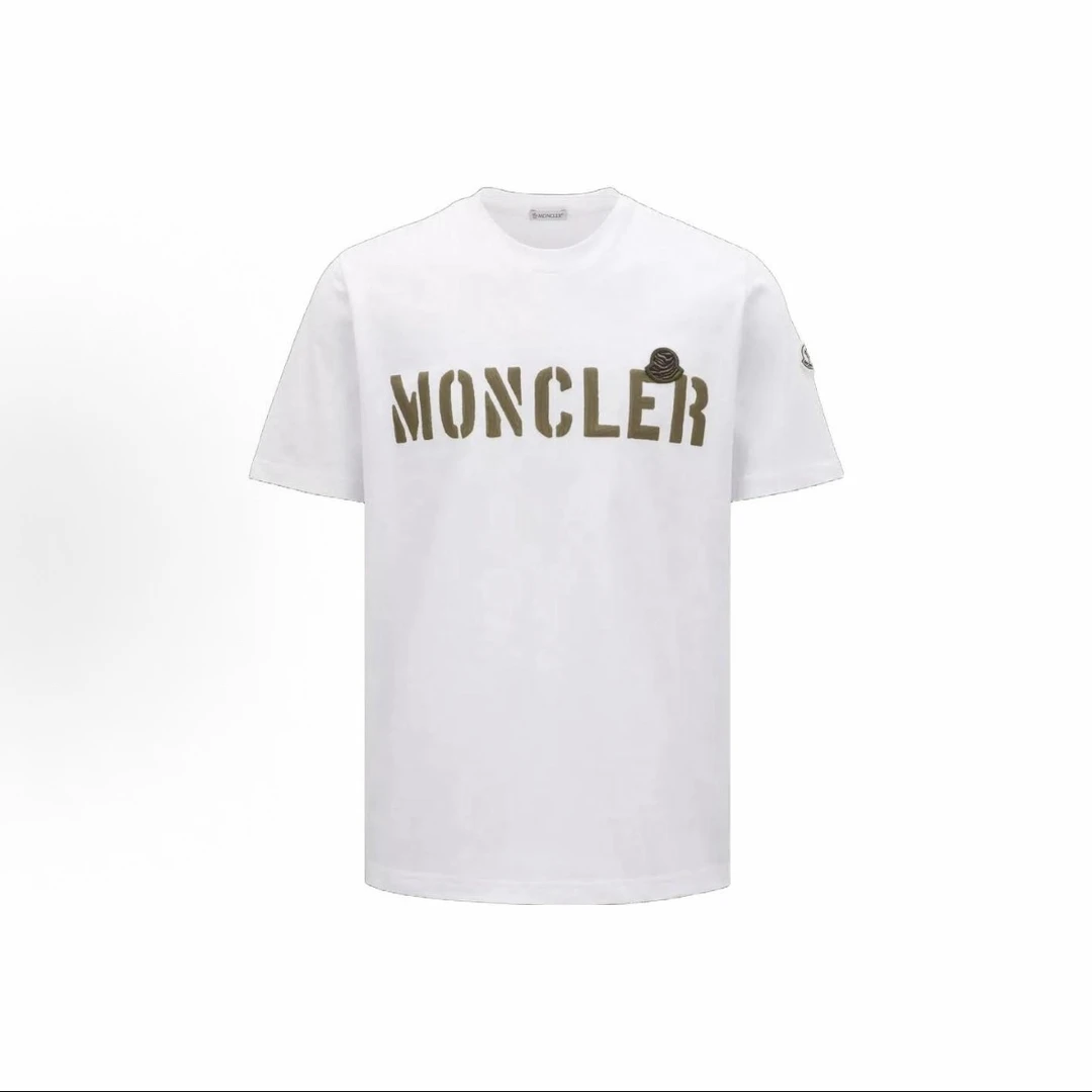 99新 MONCLER 胸口字母印花刺绣LOGO短袖/L码