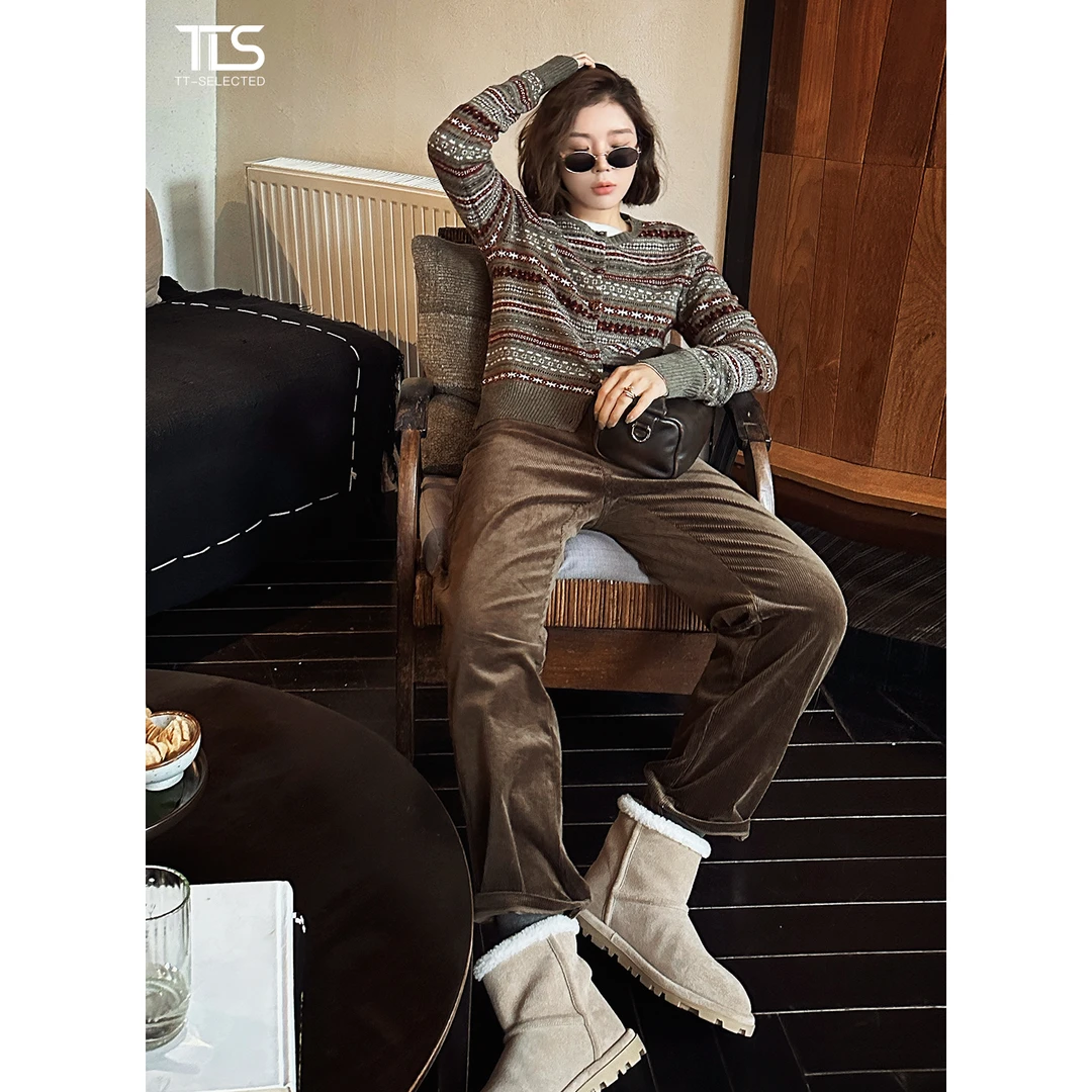 TT【摩卡裤】灯芯绒港风松弛感宽松后腰系带直筒休闲裤TT-CK5039