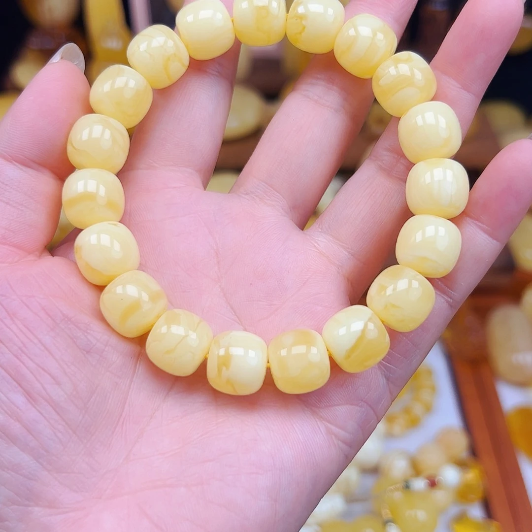 裸石琥珀未镶嵌狐**我蜜蜡手串老型13+mm直径