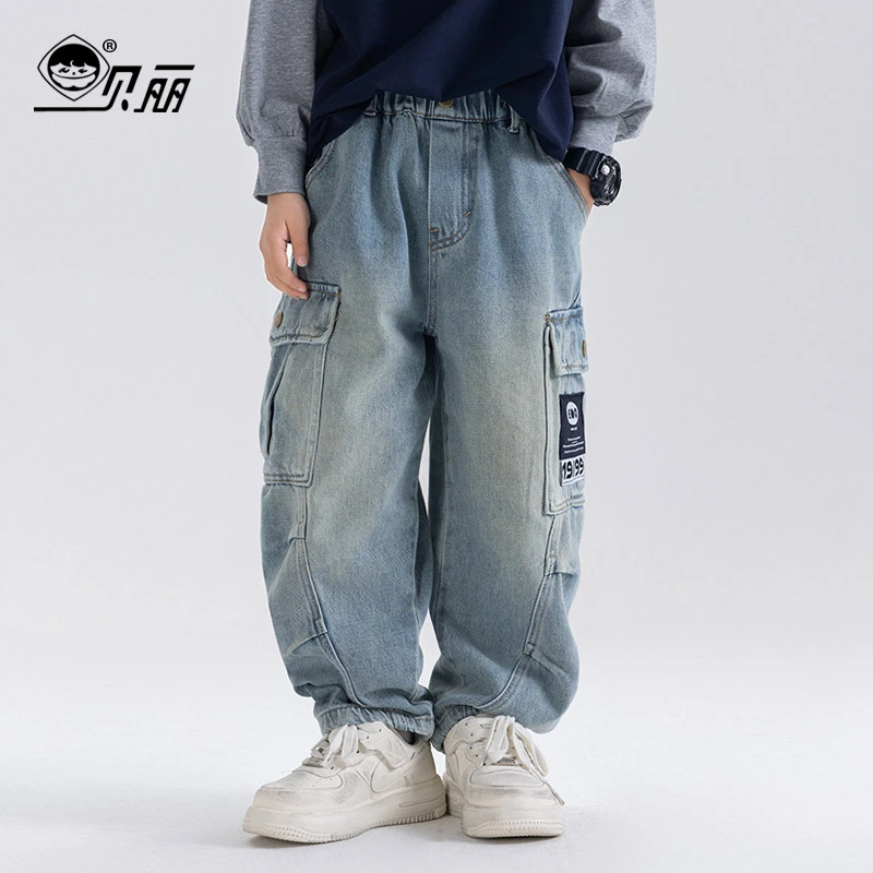 2025童装新款春装洋气牛仔裤男童春季休闲长裤中大童儿童工装裤