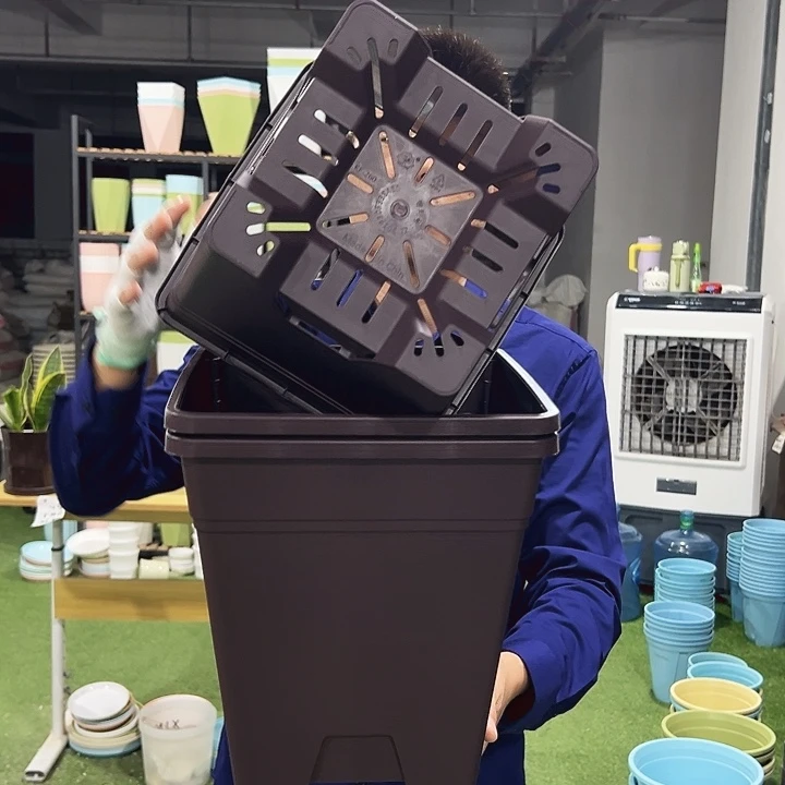 方盆口26高28紫砂色3只无托
