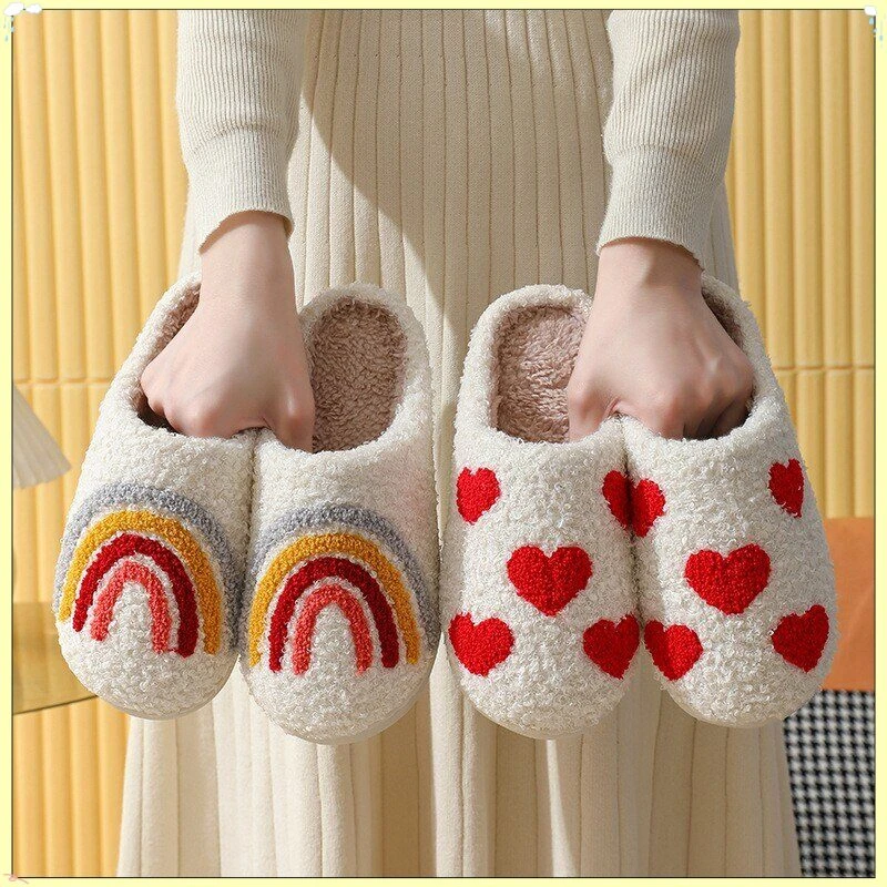 棉拖鞋女秋冬可爱少女心网红时尚居家室内毛绒保暖防滑拖鞋A050