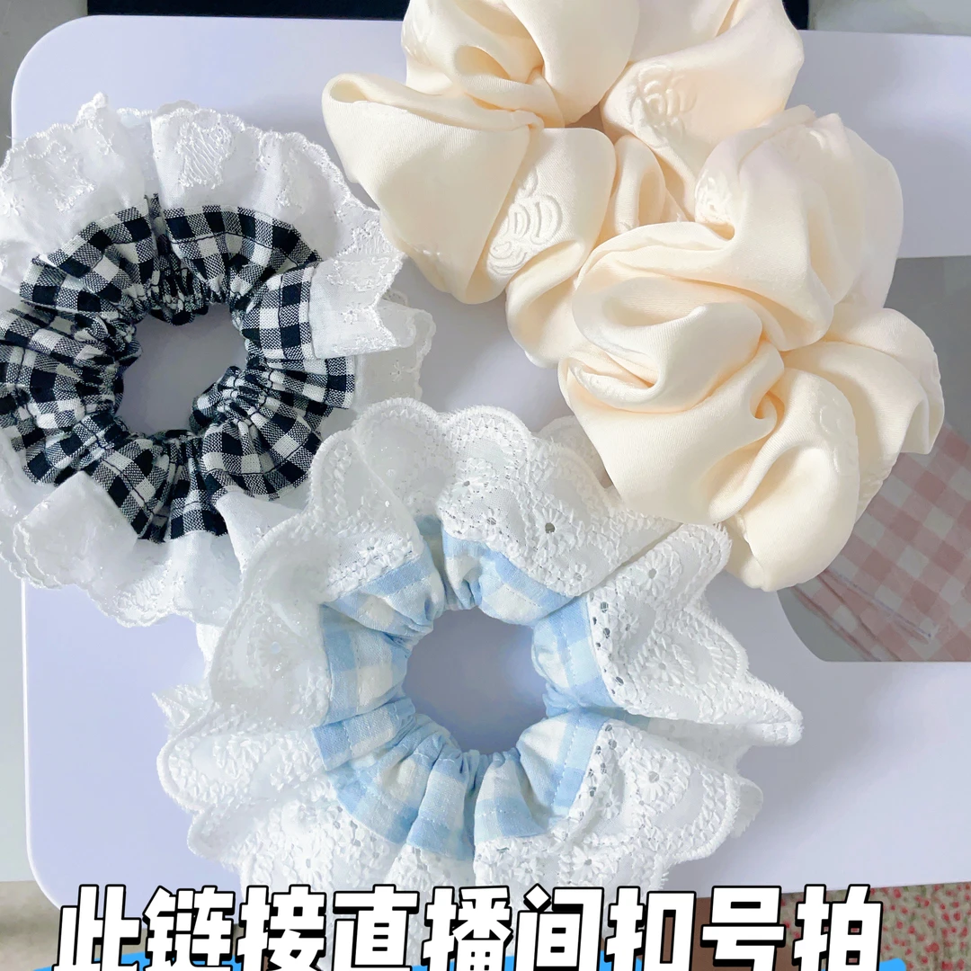 此链接直播扣号气质甜美风女学院日韩发圈发绳皮筋简约ins芭蕾风