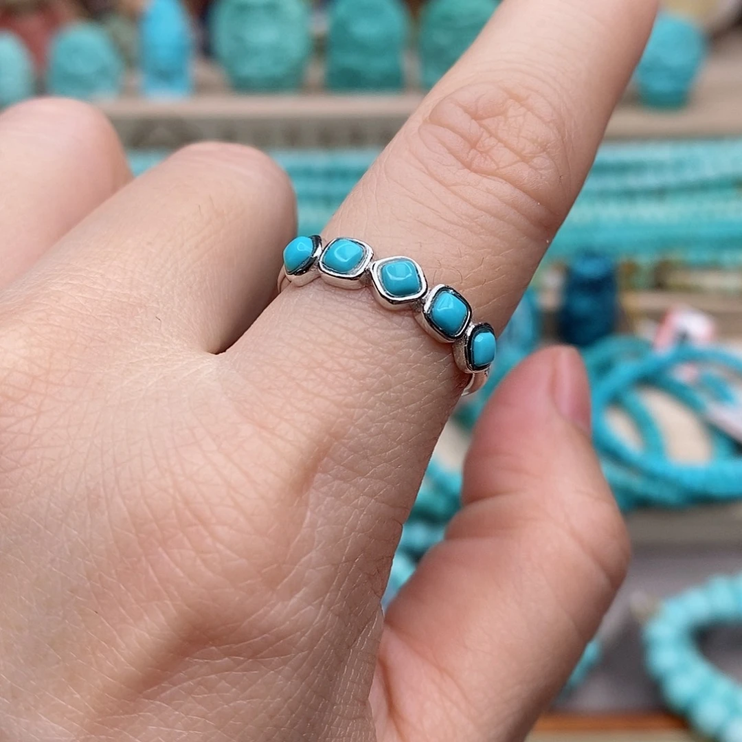 绿松石珠宝奇石银S925镶嵌