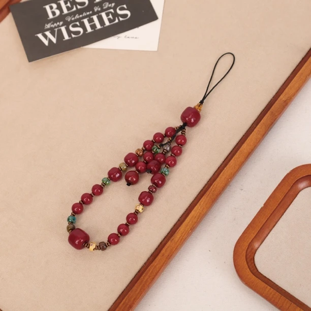 LZ2596 怀业珠彩色小米珠琉璃手机链