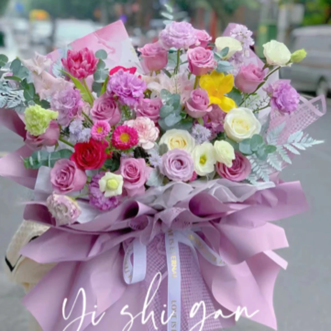 【紫色梦境】11朵玫瑰混搭花束生日花束鲜花送花上门