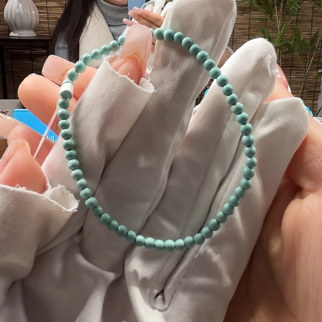 绿松石未镶嵌10圆珠单圈放漏卡3+