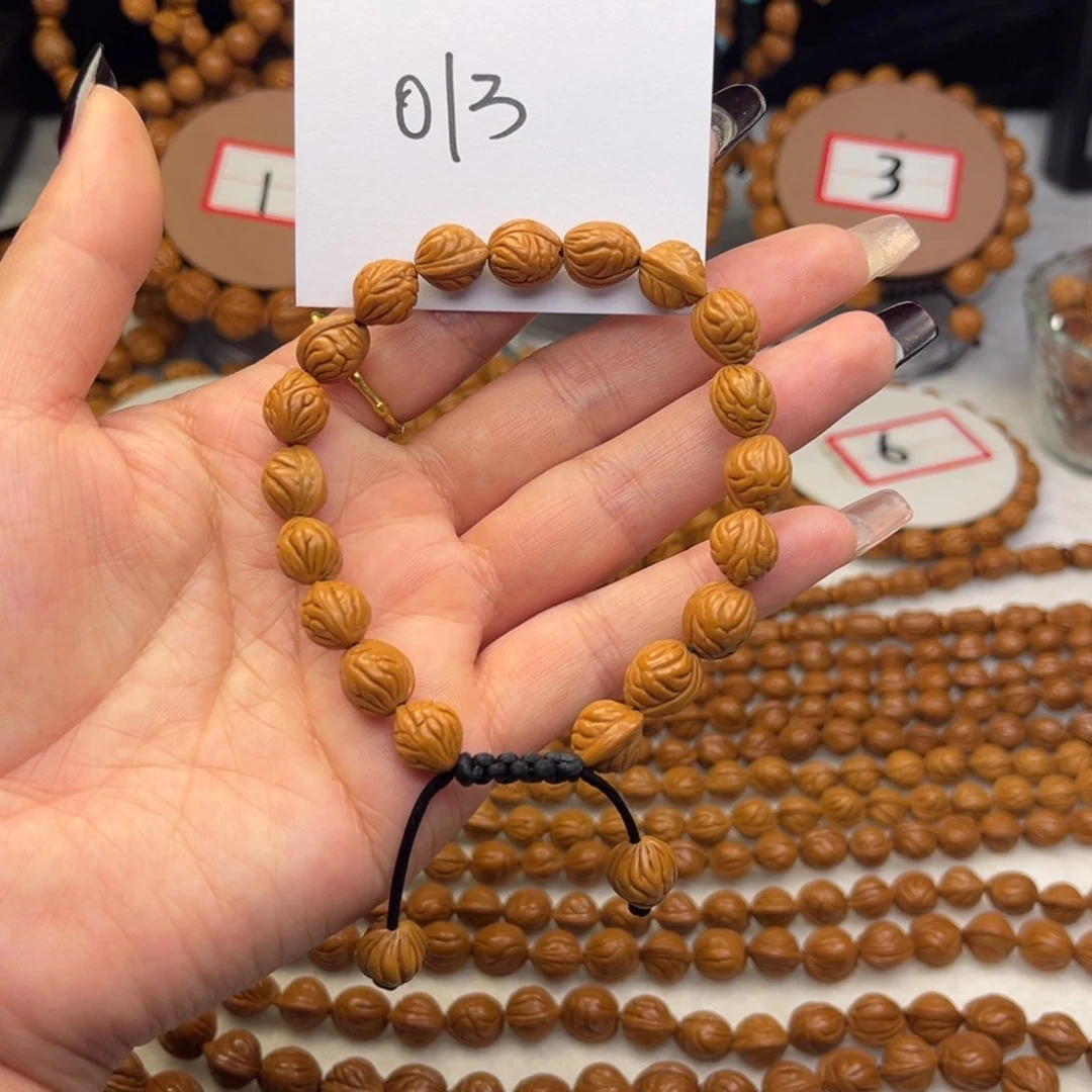 吊坠桃核秦岭龙纹桃核小金豆手串