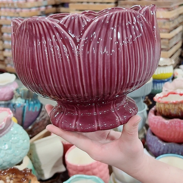 有孔，凑单福利满10元发货陶瓷多肉花盆！