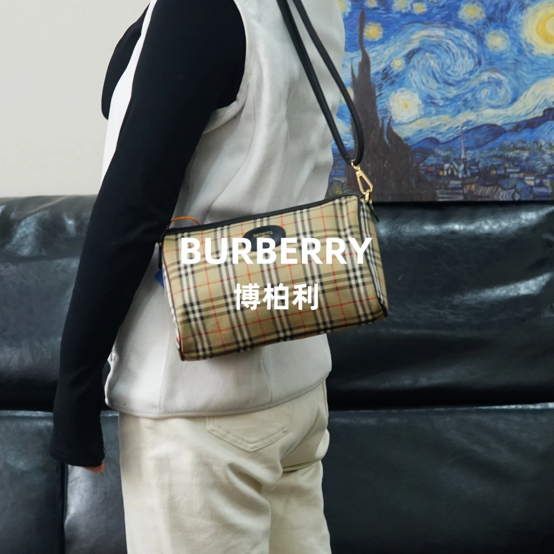 95新 BURBERRY/博柏利 巴宝莉/格纹斜挎包/JJ10528458/8458