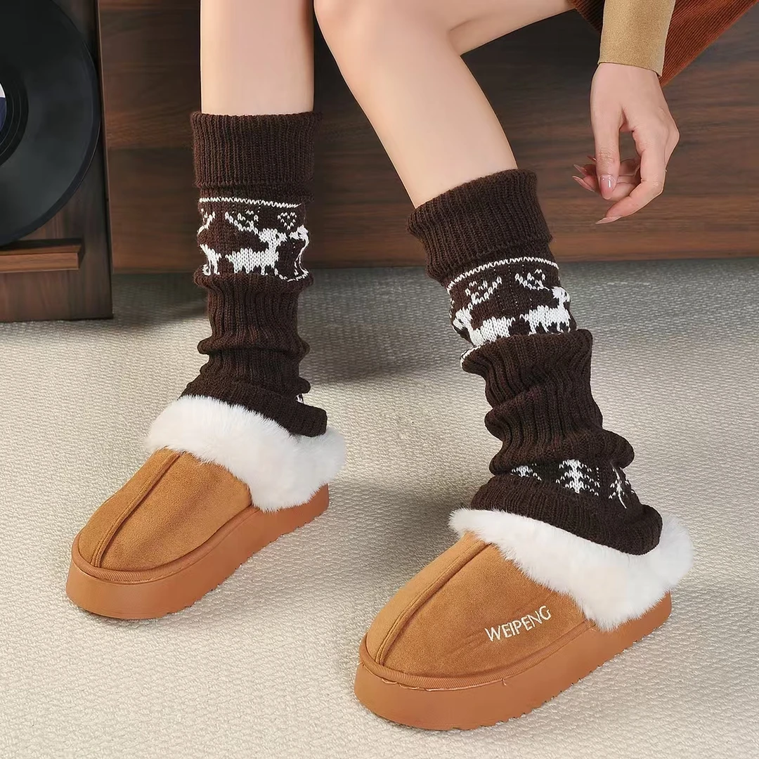 2025秋冬新款针织袜套复古秋冬季配雪地靴春秋款保暖堆堆袜腿套潮