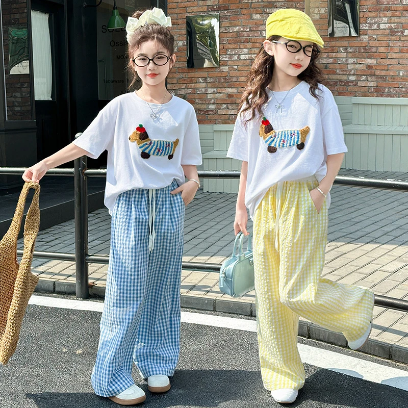 女童套装夏季2024新款洋气初中生女孩超好看女大童夏装潮酷两件套