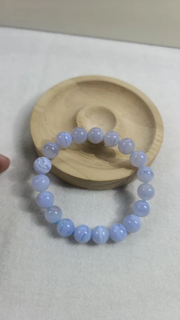 天然蓝纹玛瑙手串 千层  天然水晶