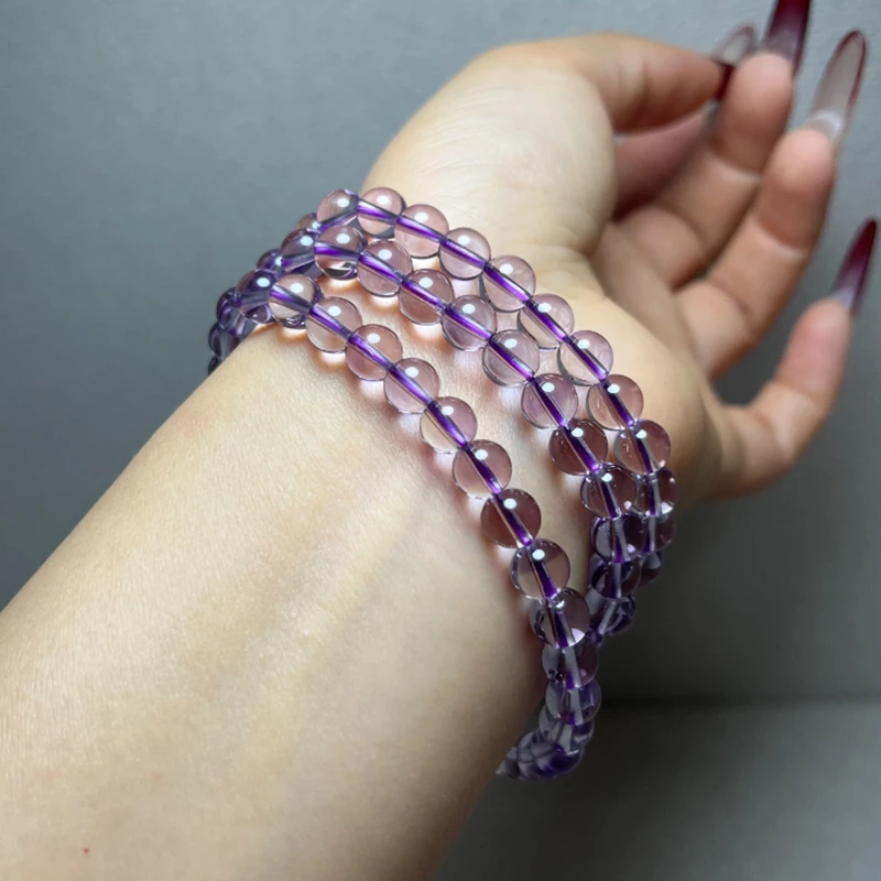 天然紫水晶三圈手串多圈玻利维亚紫水晶多样性发一条