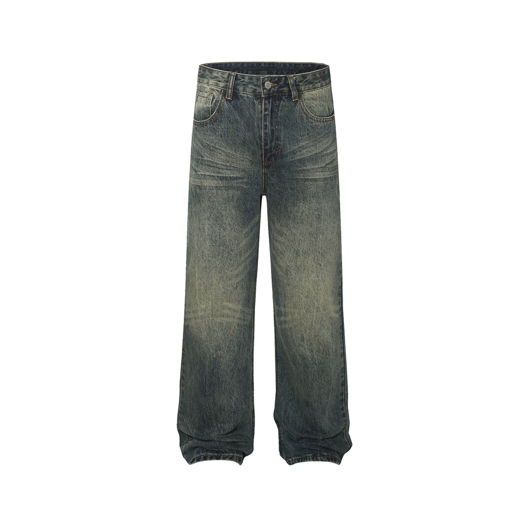 「仲豪costume」美式街头水洗直筒牛仔裤阔腿复古517版型春秋长裤