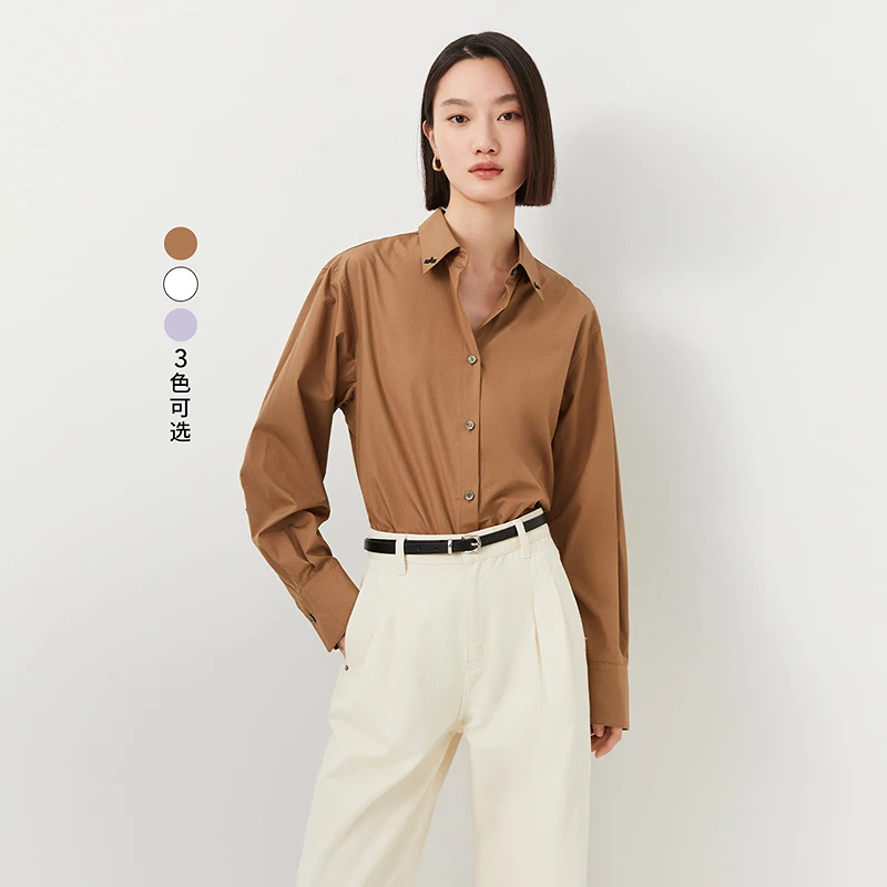 【商场同款】LILY2024春新款女装衬衫124120C4220