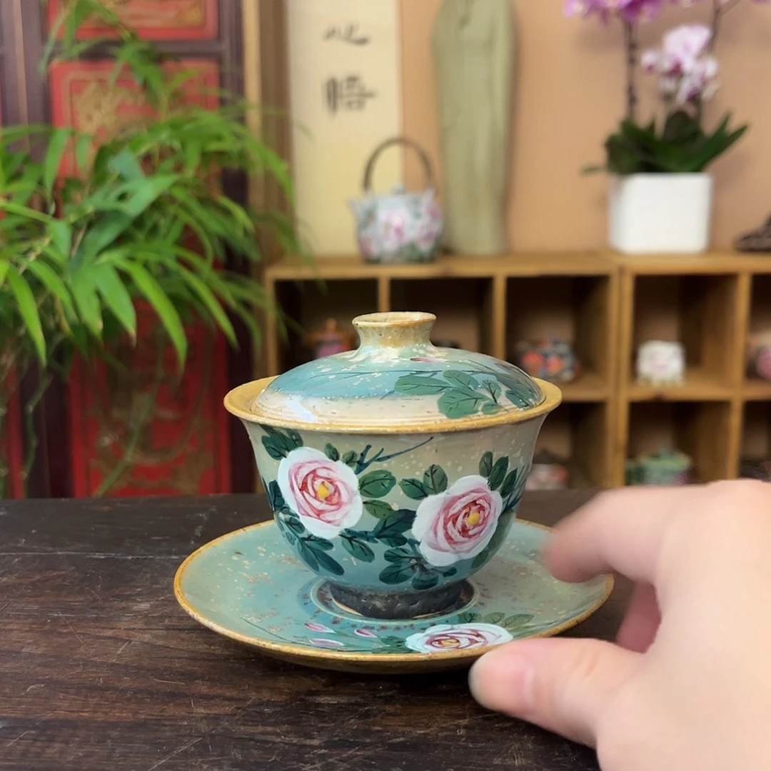 景德镇柴烧手工手绘茶具