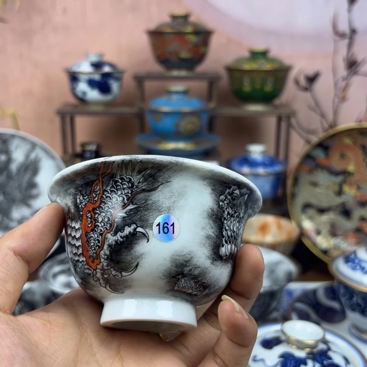 涵***r盖碗陶景德镇手工手绘陶瓷