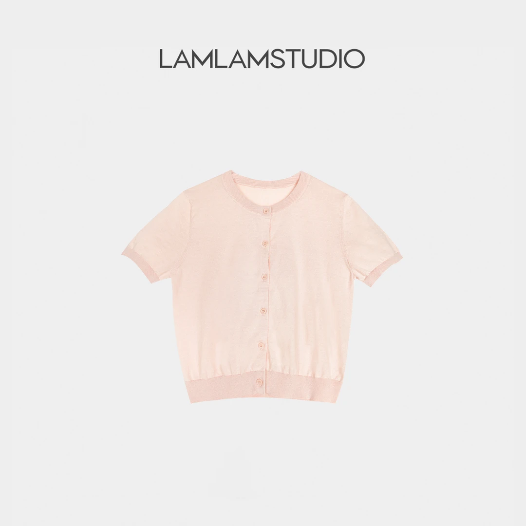 “法式慵懒”甄选100%棉纱开衫时尚圆领透气 张一琳 L252464M