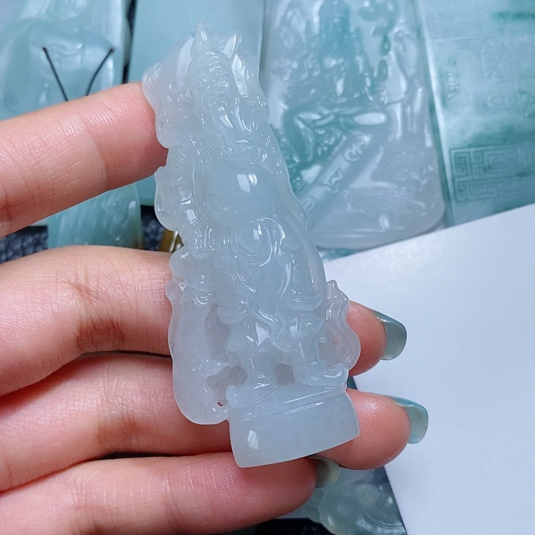 定制翡翠未镶嵌毛货付款后确认抛光