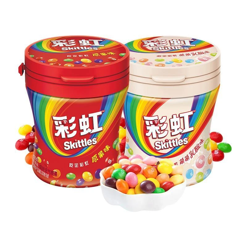 彩虹糖120g大瓶装乳酸味原果味儿童休闲宅家小零食网红糖果