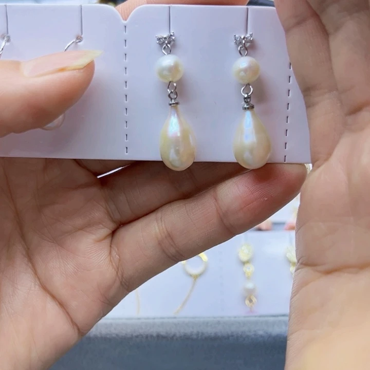 淡水珍珠胸饰银S925镶嵌杳*