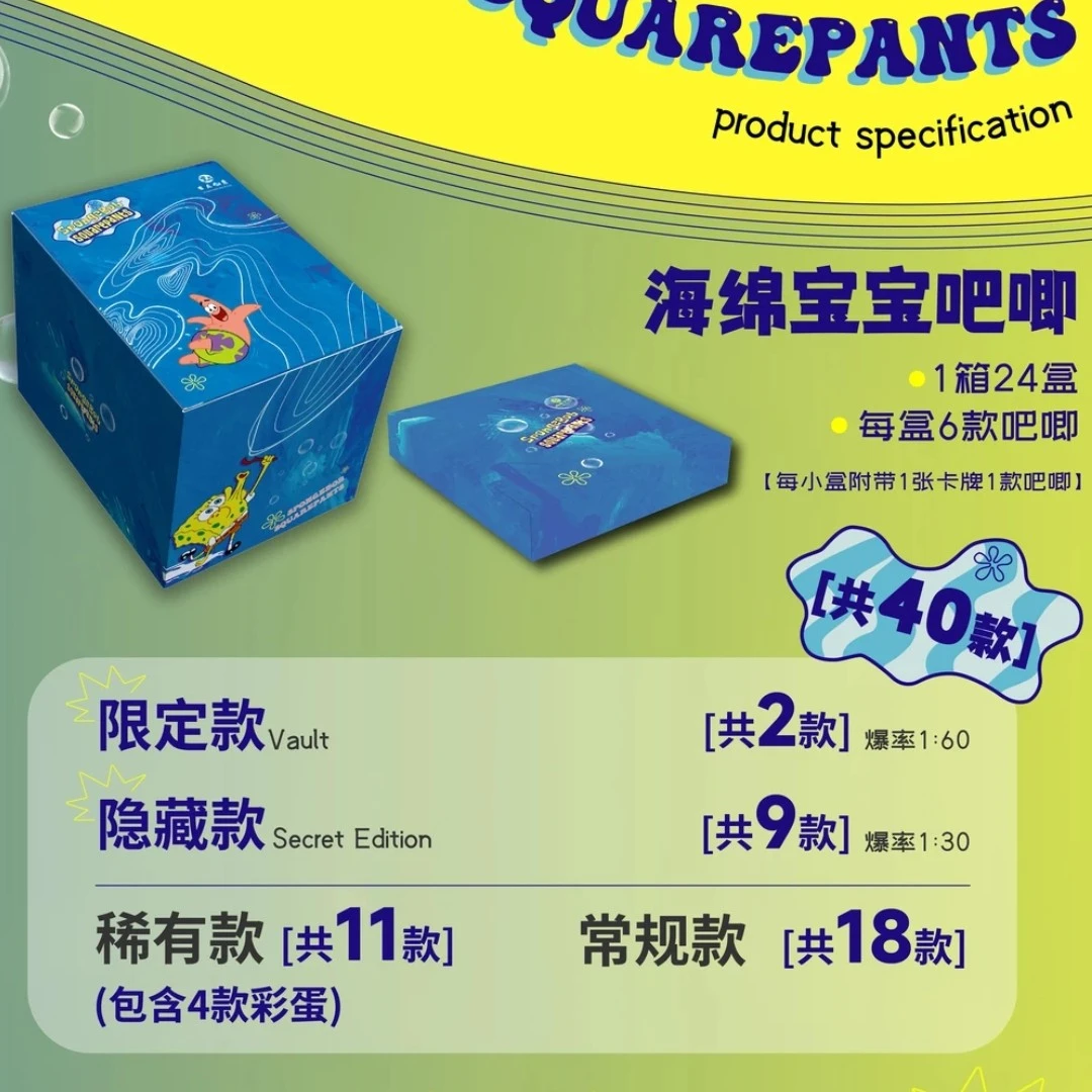 【拆包】有点创意 海绵宝宝吧唧潮玩动漫/收藏卡牌盲盒(默认代拆)