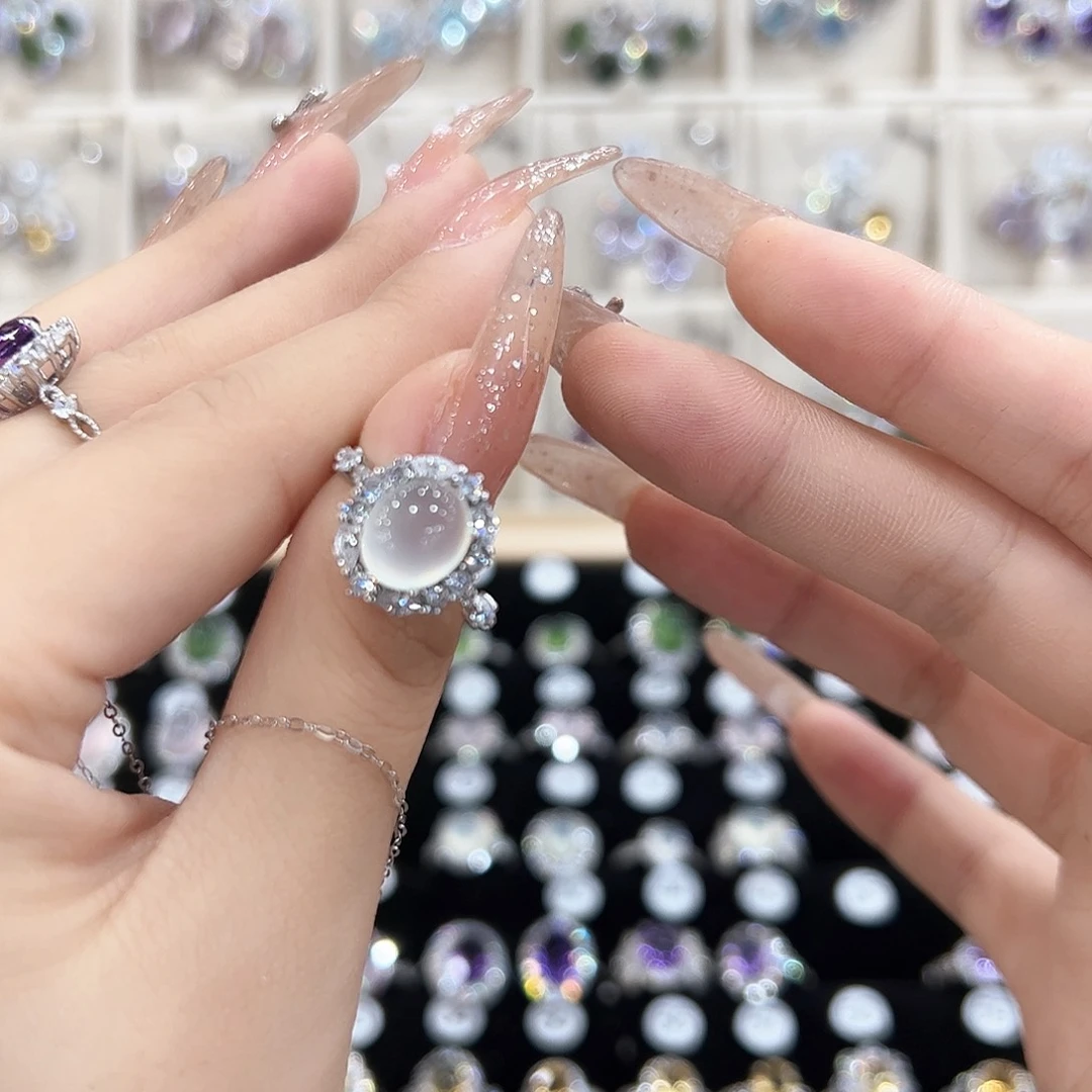 老***鱼岫玉银S925镶嵌戒指