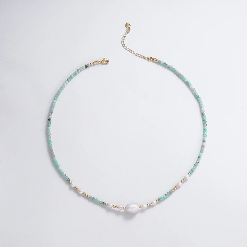 铜合金项链 蓝色时尚小众百搭简约手工气质糖果色项链  JT-775