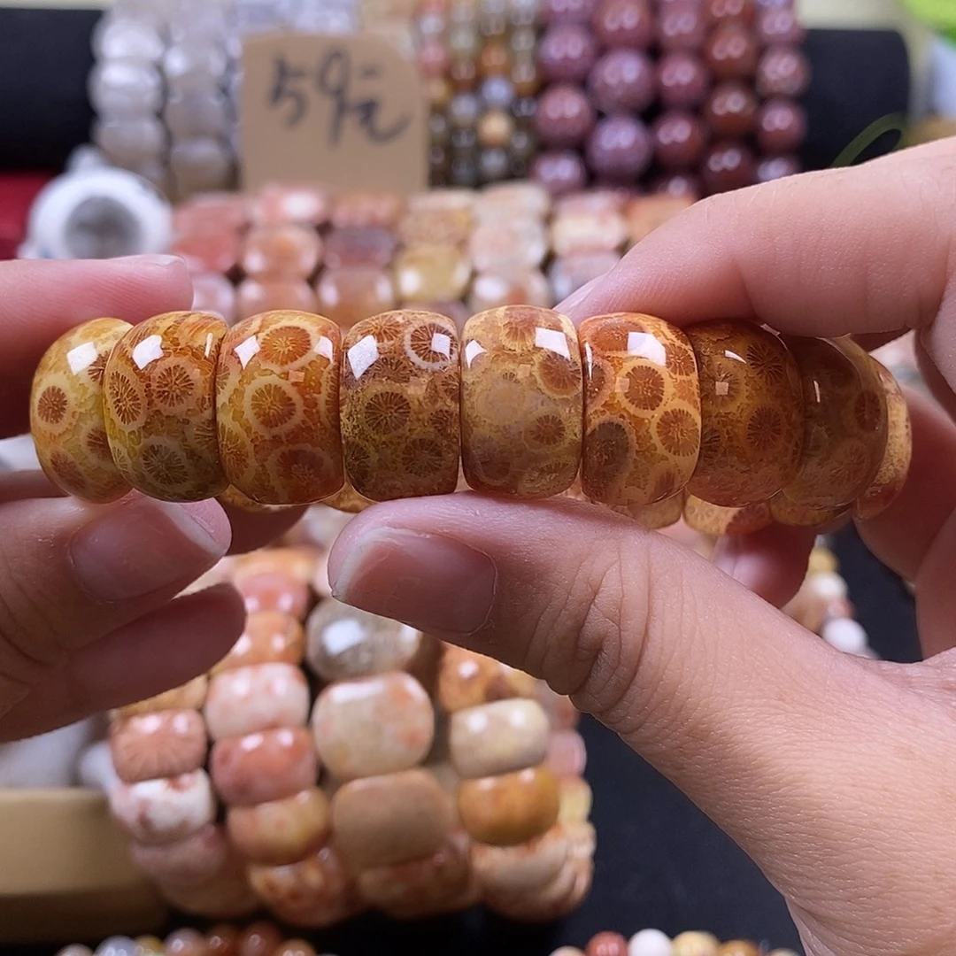 硅化珊瑚（珊瑚玉）未镶嵌手牌32